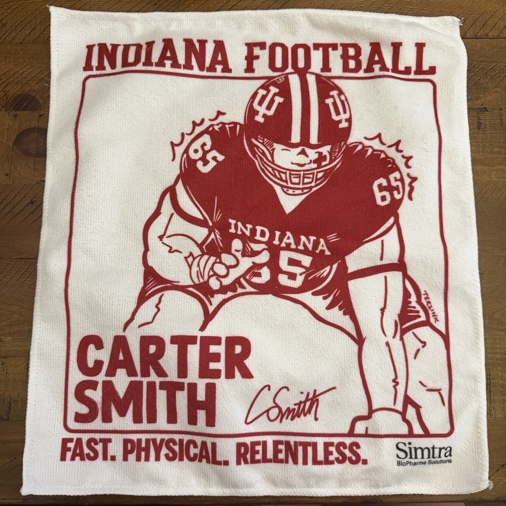 Indiana Hoosiers Football Gameday Rally Towel Carter Smith #65 2026 Cignetti IU